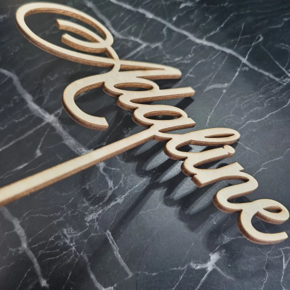 Personalized Name Wooden Acrylic Cake Topper, Custom Happy Birthday Cake Topper Party Decoration Kids Birthday Party Supplies