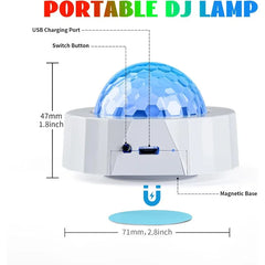 Car Disco Ball Rechargeable Battery Mini Disco Ball for Car Music Sound Activated Multicolor Car Disco Lights Inside Your Car