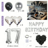 Black & Silver Birthday Party Balloon Decoration Set