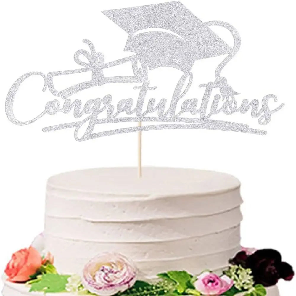 2024 Congratulations Cake Toppers Multi-Styles Bachelor Cap Graduate Birthday Cake Decoration Acrylic Congrats Cake Topper