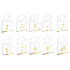 Acrylic Table Number Signs 10 Pcs Set Clear Table Number Cards for Wedding Restaurant& Graduation Activities