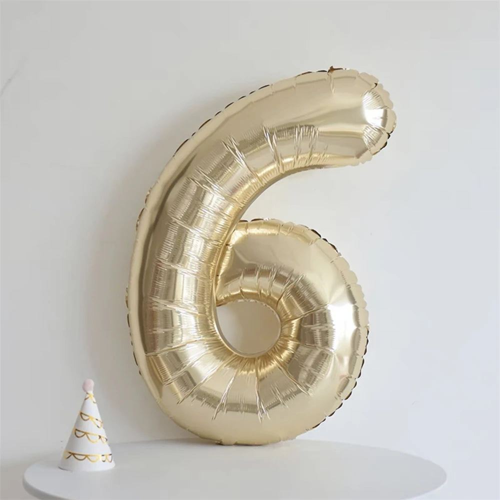 40inch Light Gold Number Balloons Champagne Gold Large Number 0-9 Foil Balloons for Anniversary New Year Birthday Party Decor
