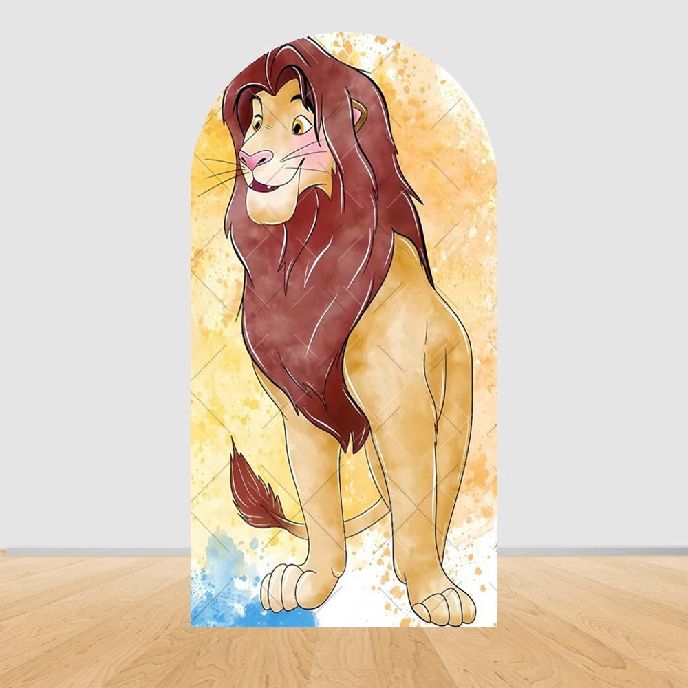 Lion King Arch Background Cover Child Birthday Party Jungle Forest Double-Sided Arch Cover Backdrop Baby Shower Decor Photo Prop