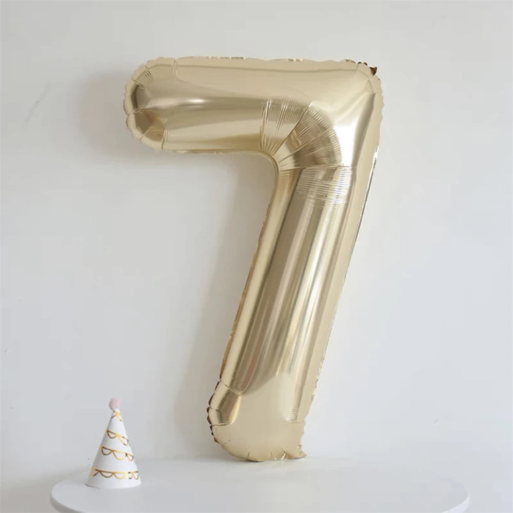 40inch Light Gold Number Balloons Champagne Gold Large Number 0-9 Foil Balloons for Anniversary New Year Birthday Party Decor