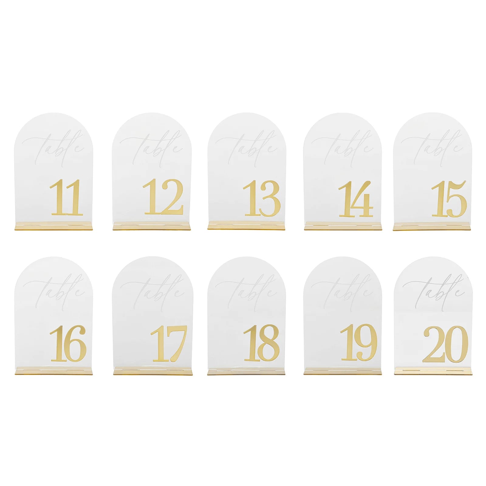 Acrylic Table Number Signs 10 Pcs Set Clear Table Number Cards for Wedding Restaurant& Graduation Activities