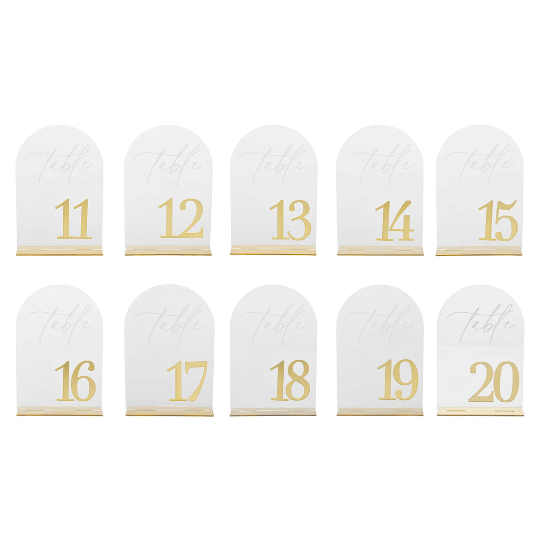 Acrylic Table Number Signs 10 Pcs Set Clear Table Number Cards for Wedding Restaurant& Graduation Activities