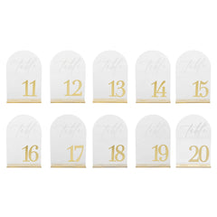 Acrylic Table Number Signs 10 Pcs Set Clear Table Number Cards for Wedding Restaurant& Graduation Activities