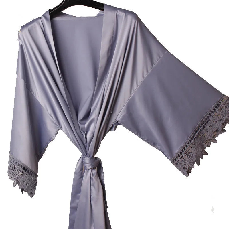 Sega Personalised Bride Kimono Wedding Bridesmaid Custom Lace Robes Bride to Be Dressing Gown Satin Silk Personalized Name Gifts