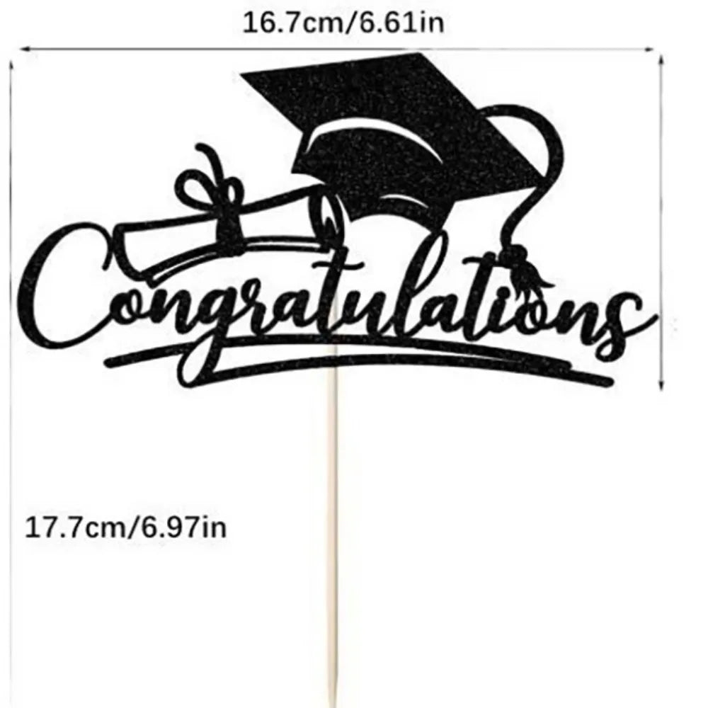 2024 Congratulations Cake Toppers Multi-Styles Bachelor Cap Graduate Birthday Cake Decoration Acrylic Congrats Cake Topper