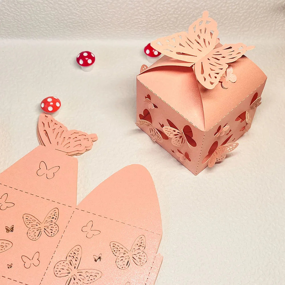 0/50pcs Butterfly Candy Boxes Gifts Packing Paper Boxes Birthday Party Decorations Girls Wedding Baby Shower Favors For Guest