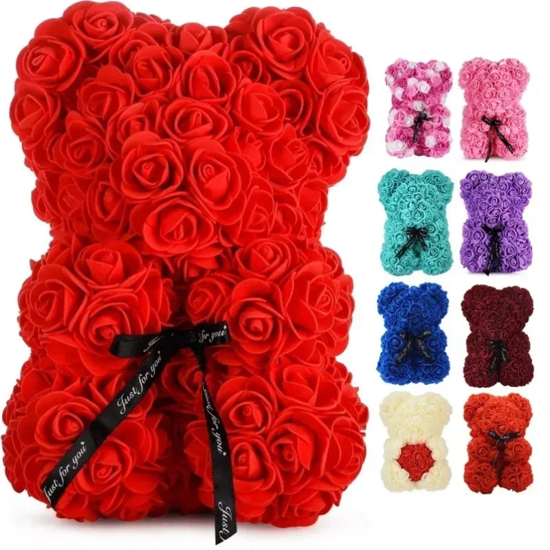 Eternal Rose Teddy Bear Gift — 25cm