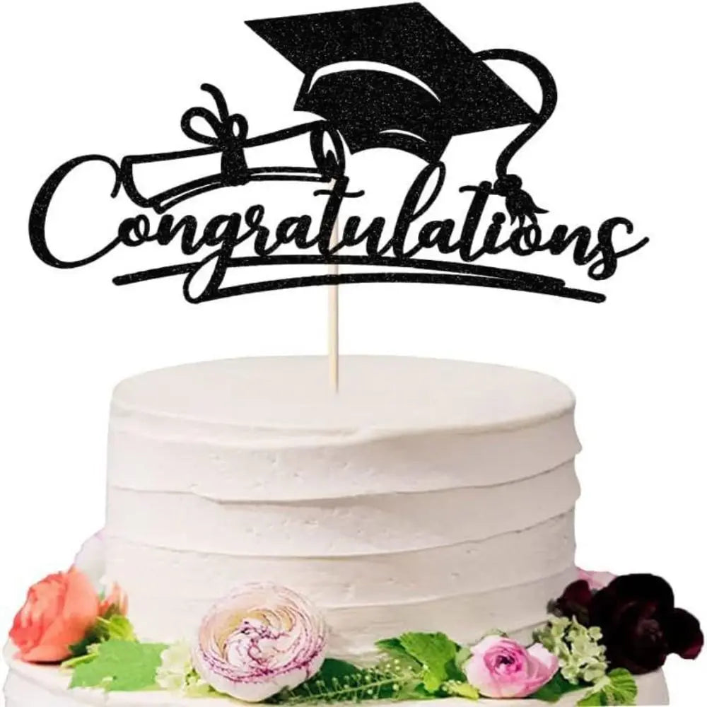 2024 Congratulations Cake Toppers Multi-Styles Bachelor Cap Graduate Birthday Cake Decoration Acrylic Congrats Cake Topper