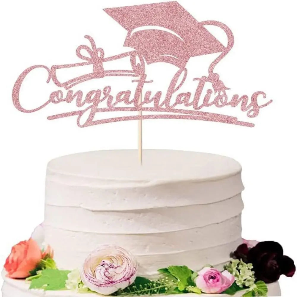 2024 Congratulations Cake Toppers Multi-Styles Bachelor Cap Graduate Birthday Cake Decoration Acrylic Congrats Cake Topper