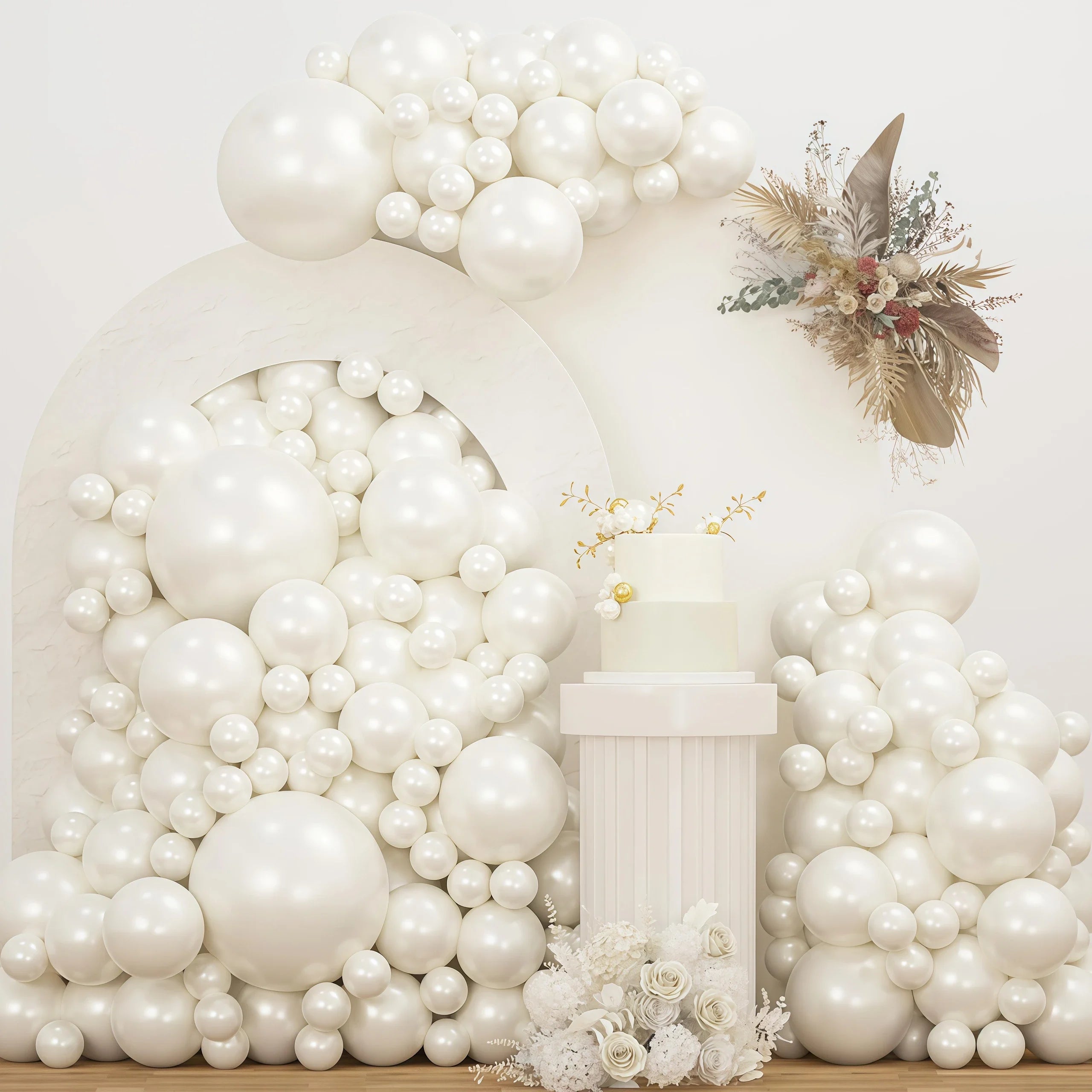 58/116pcs Pearl White,Balloon Arch Kit,Wedding,Birthday Party,Anniversary,Bridal Gift Party,Christmas,Retirement,Proposal