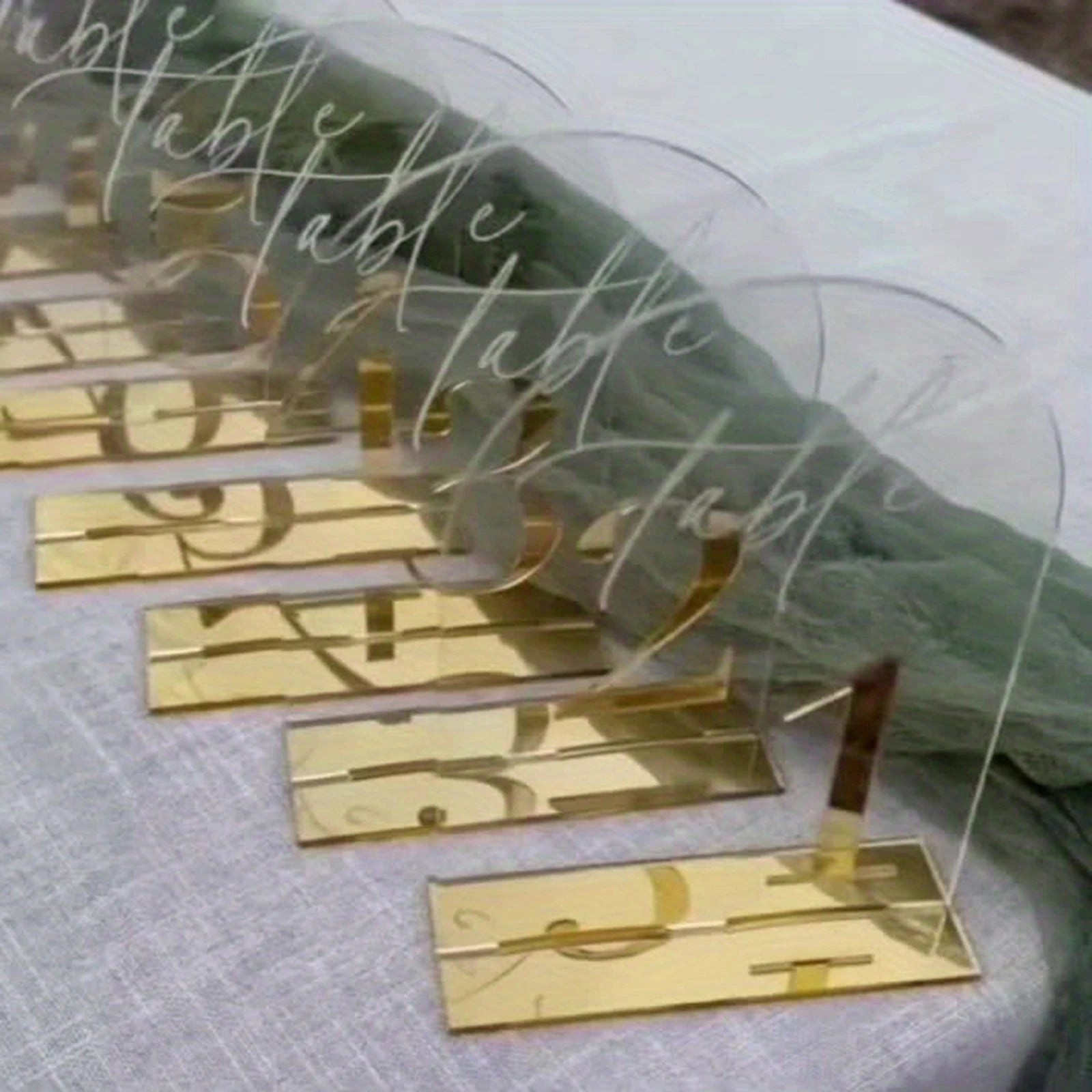Acrylic Table Number Signs 10 Pcs Set Clear Table Number Cards for Wedding Restaurant& Graduation Activities