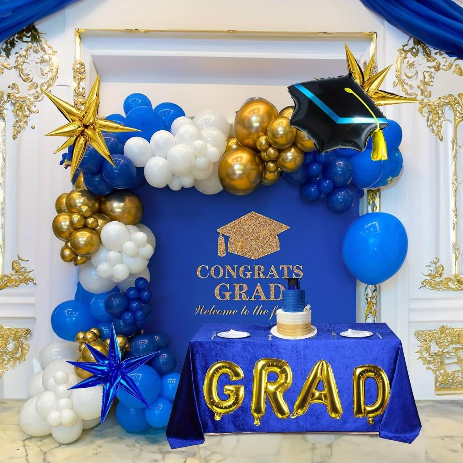 2026 Graduation Decorations Black & Gold Banner Set