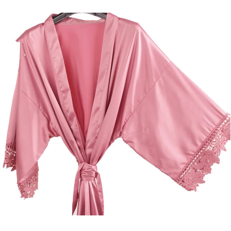 Sega Personalised Bride Kimono Wedding Bridesmaid Custom Lace Robes Bride to Be Dressing Gown Satin Silk Personalized Name Gifts