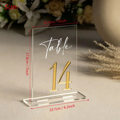 Acrylic Table Numbers with Table Number Stand Holder, Gold Table Numbers, 3D Acrylic Numbers, Wedding Table Numbers
