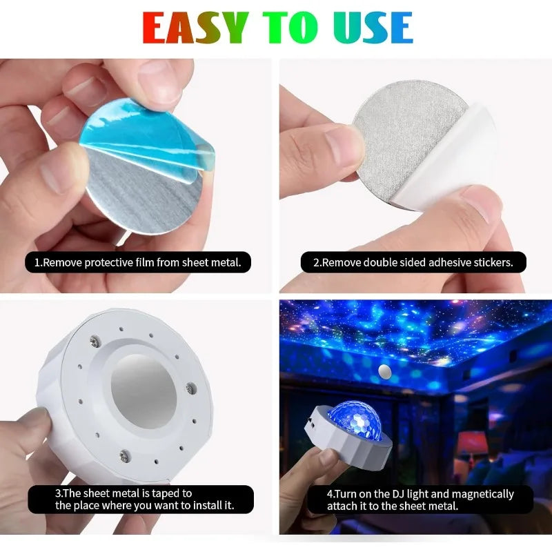 Car Disco Ball Rechargeable Battery Mini Disco Ball for Car Music Sound Activated Multicolor Car Disco Lights Inside Your Car