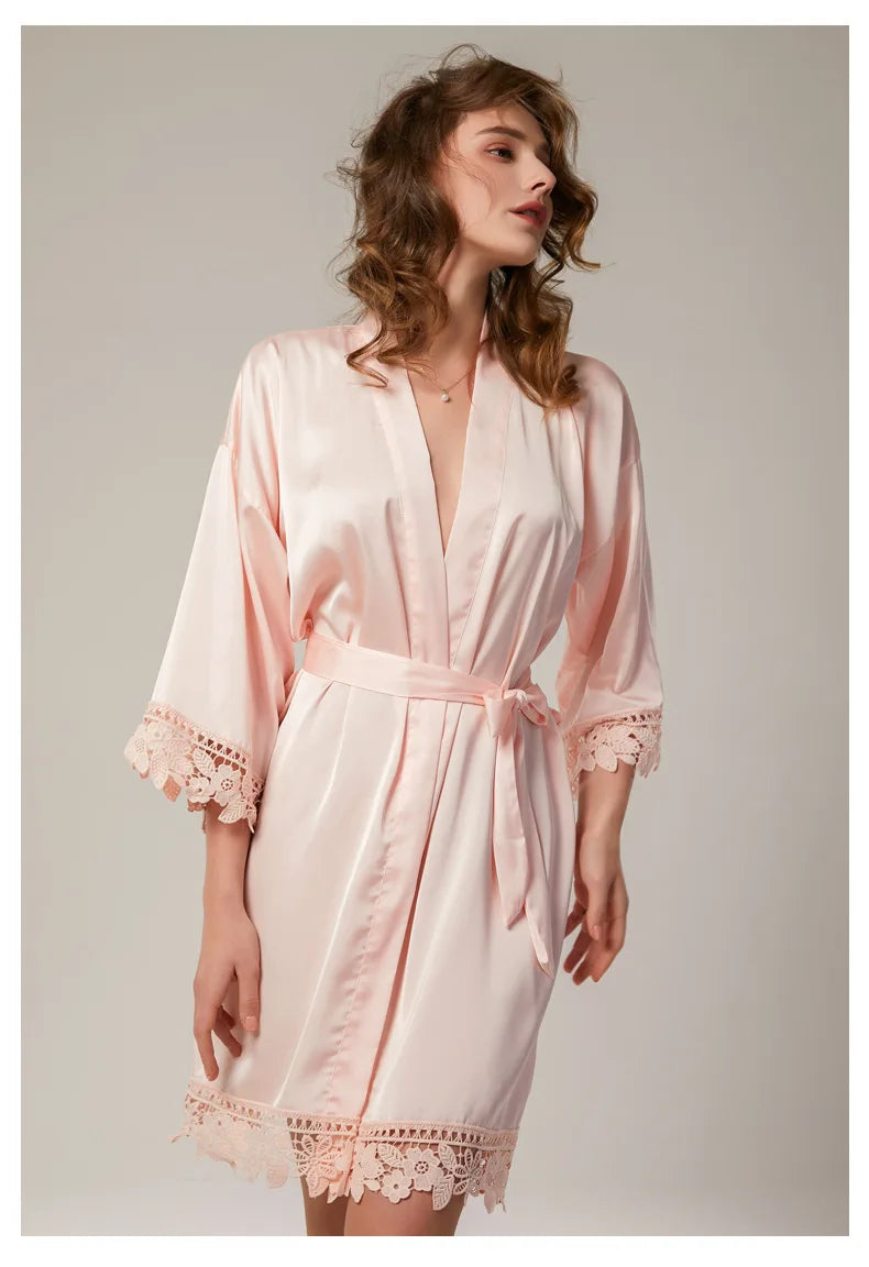 Sega Personalised Bride Kimono Wedding Bridesmaid Custom Lace Robes Bride to Be Dressing Gown Satin Silk Personalized Name Gifts
