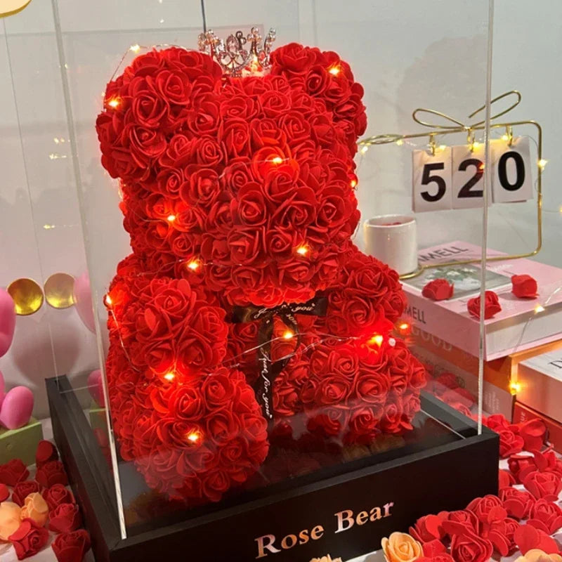 Eternal Rose Teddy Bear Gift — 25cm