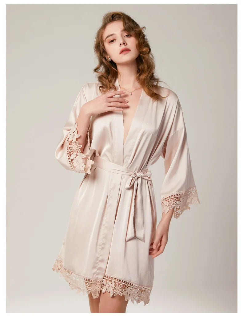 Sega Personalised Bride Kimono Wedding Bridesmaid Custom Lace Robes Bride to Be Dressing Gown Satin Silk Personalized Name Gifts