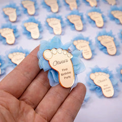 Personalized Baby Footprint Mirror Acrylic Party Favor Custom Name First Birthday Baby Shower Decorations Keepsake Gift