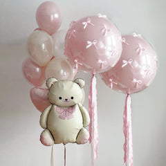Cartoon Bear Transparent Bobo Balloon Set DIY Bow