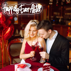Happily Ever After Neon Light Sign,Led Letters Mark Night Lights For Bachelor Parties, Engagements, Home Wall Party Decor.