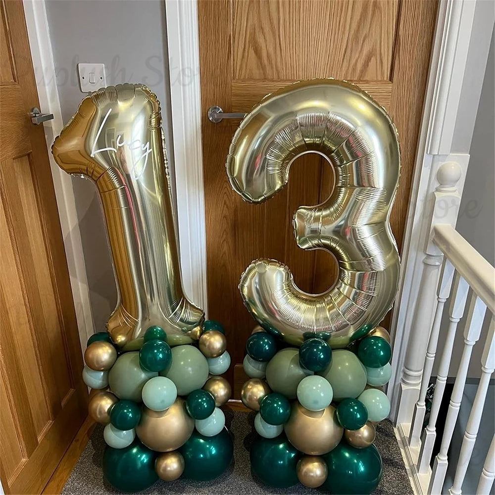 40" Champagne Gold Number Foil Balloon | Numbers 0–9