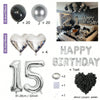 Black & Silver Birthday Party Balloon Decoration Set