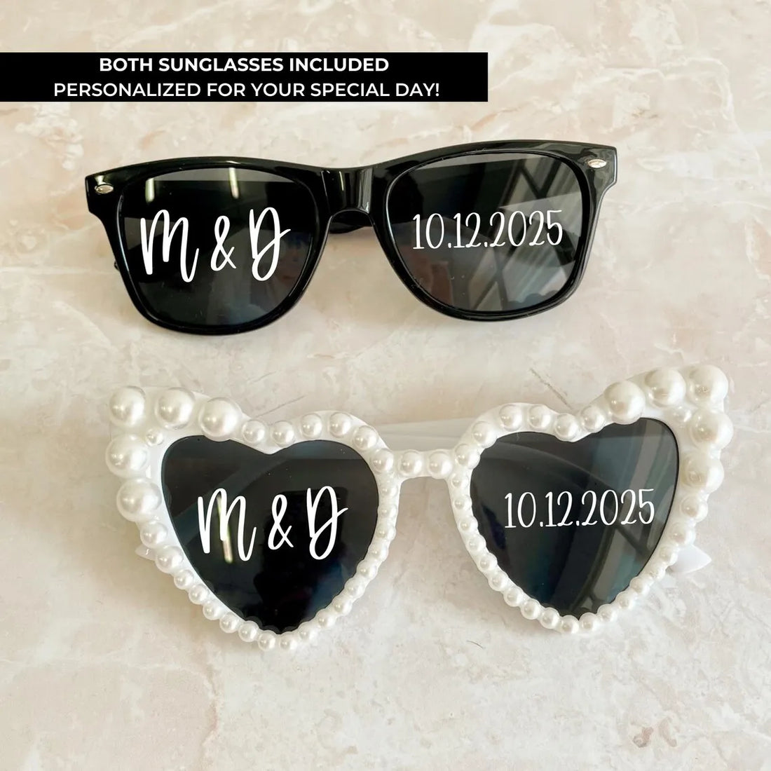 Personalised Bride & Groom Sunglasses Set