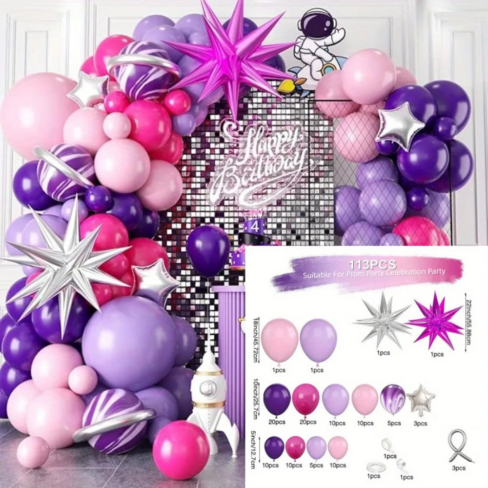 113PCS Balloon Garland Arch Set Wedding Birthday Party Anniversary Decoration Indoor and Outdoor Decoration
