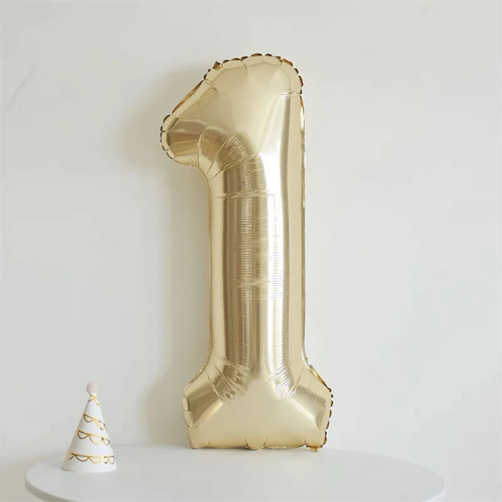 40" Champagne Gold Number Foil Balloon | Numbers 0–9