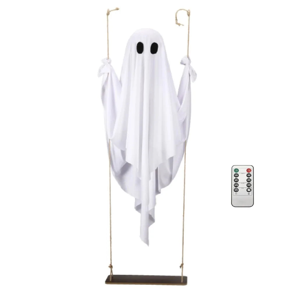 Halloween Hanging Swing Ghost with LED Lights & Remote Control