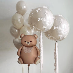 Cartoon Bear Transparent Bobo Balloon Set DIY Bow
