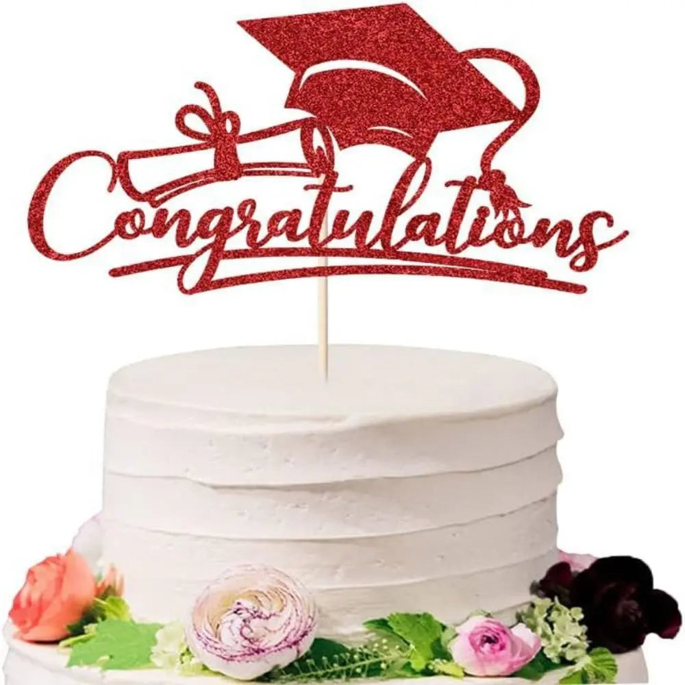 2024 Congratulations Cake Toppers Multi-Styles Bachelor Cap Graduate Birthday Cake Decoration Acrylic Congrats Cake Topper
