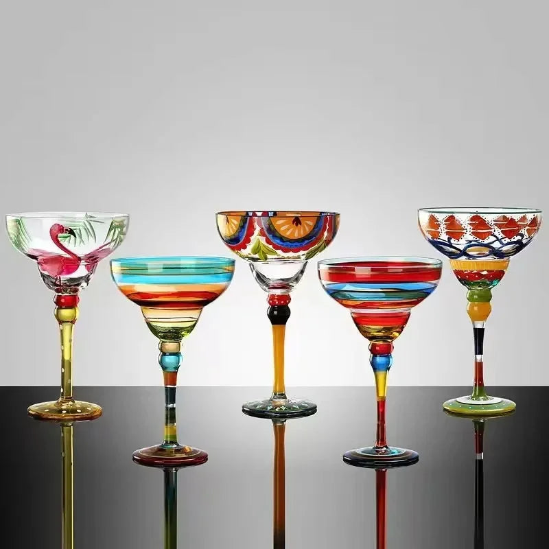 Handmade Colorful Cocktail Glasses Set