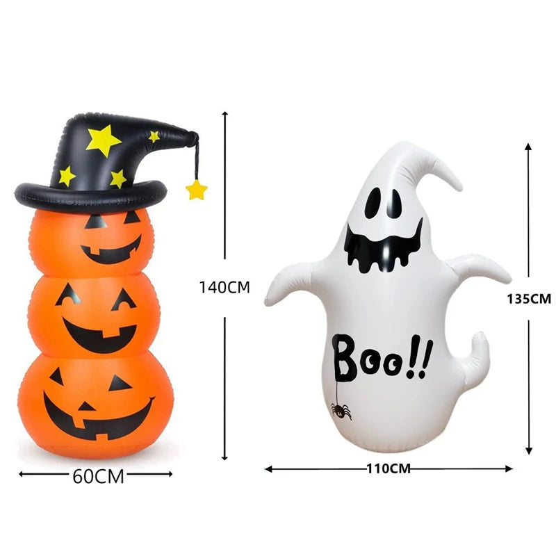 Halloween Inflatable LED Pumpkin & Ghost Outdoor Decoration Set