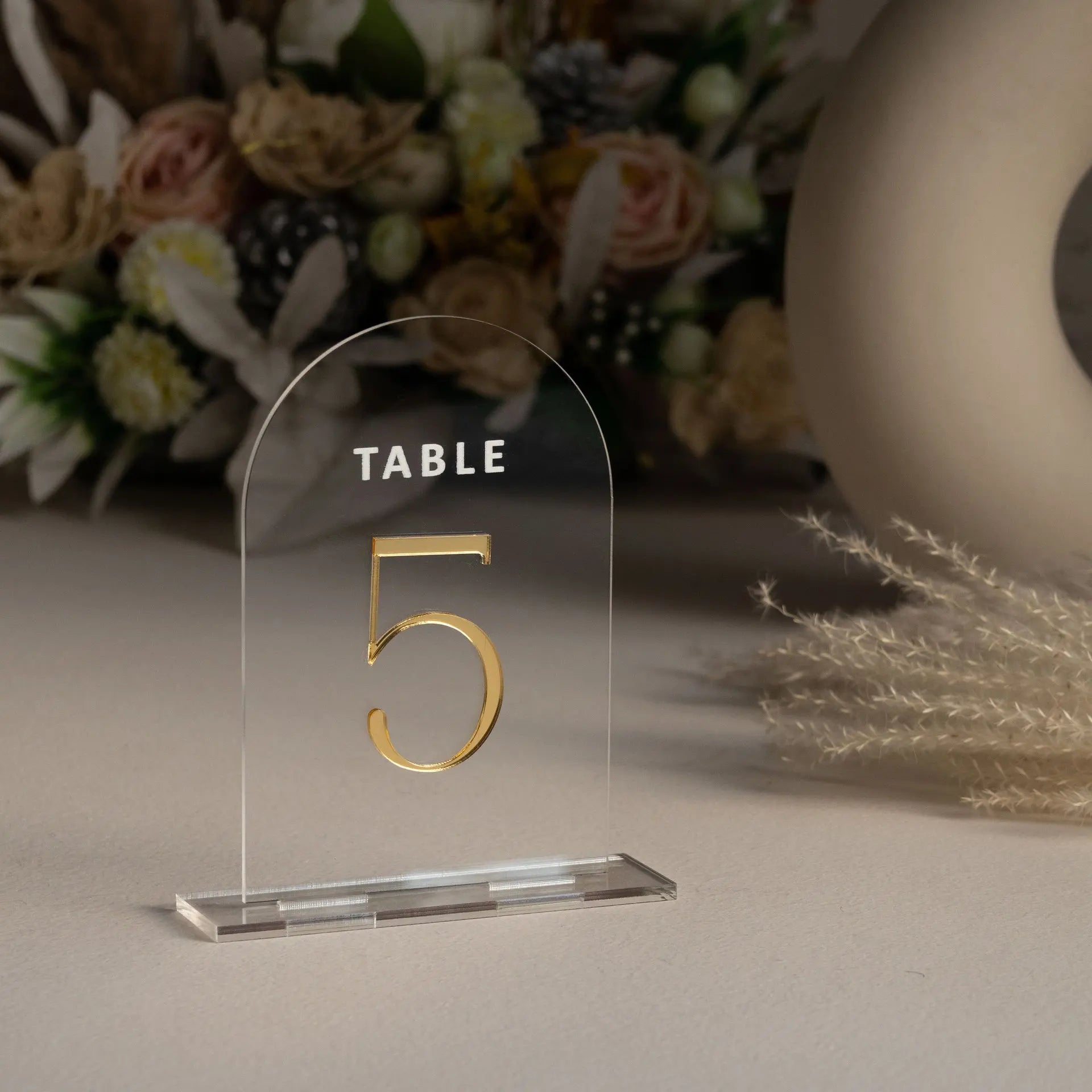 Acrylic Wedding Table Number Plate Acrylic White Table Card Acrylic Number Display Plate 3D Three-dimensional Number