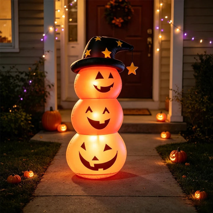 Halloween Inflatable LED Pumpkin & Ghost Outdoor Decoration Set