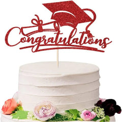 2024 Congratulations Cake Toppers Multi-Styles Bachelor Cap Graduate Birthday Cake Decoration Acrylic Congrats Cake Topper