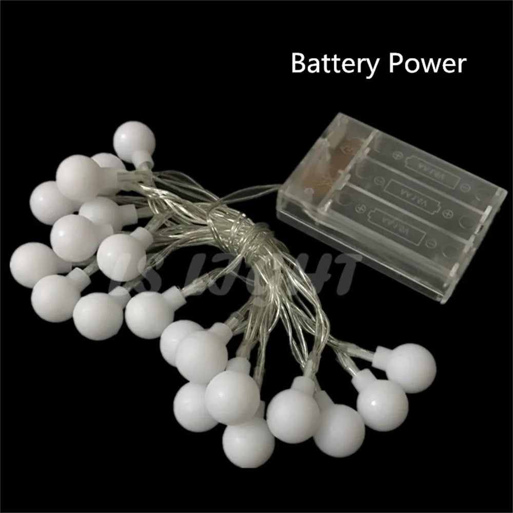 AA Battery Power LED Ball Garland Lights Fairy String Waterproof Outdoor Lamp Christmas Holiday Wedding Party Lights Decoration