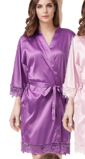 Sega Personalised Bride Kimono Wedding Bridesmaid Custom Lace Robes Bride to Be Dressing Gown Satin Silk Personalized Name Gifts