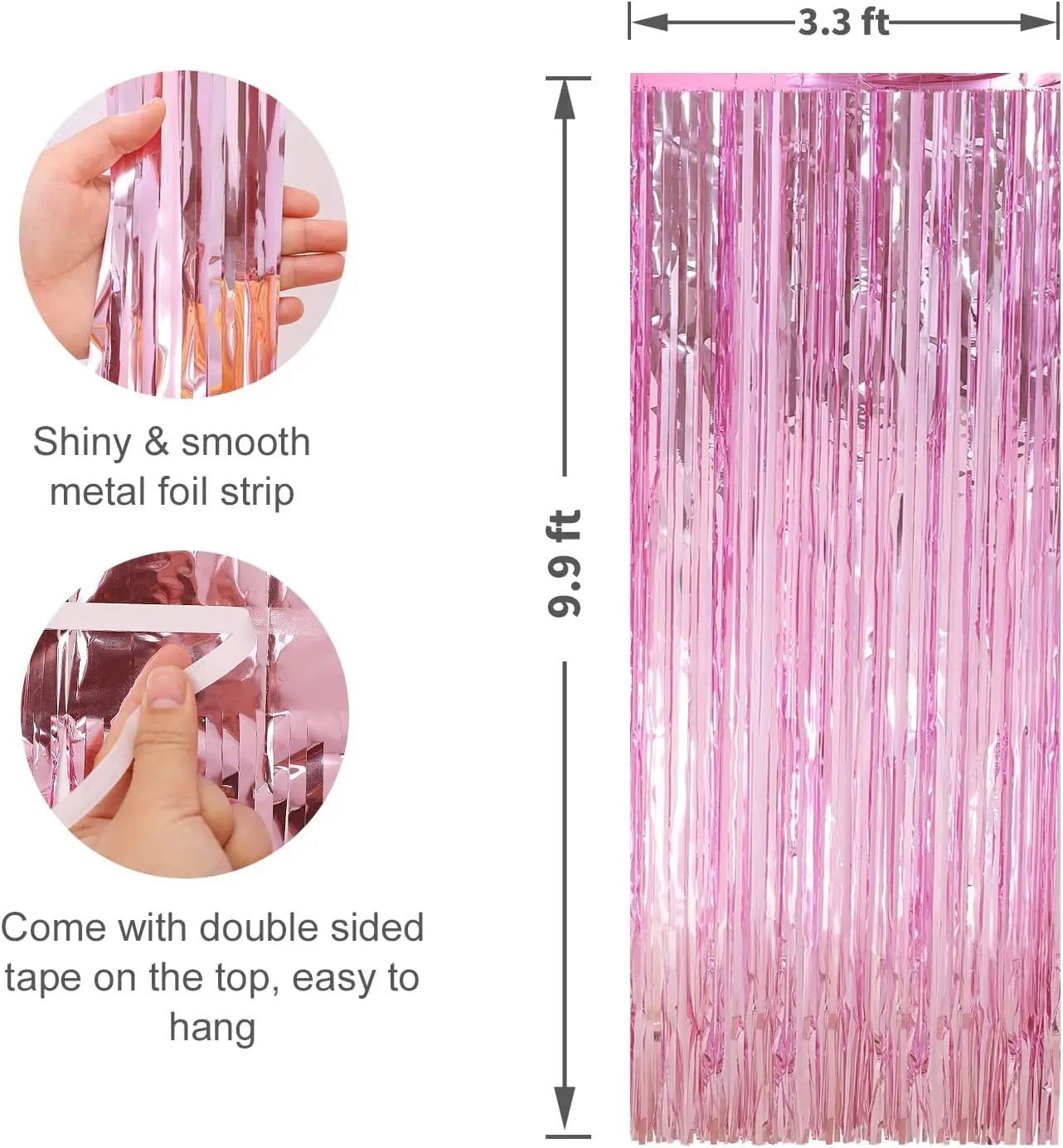 Metallic Tinsel Foil Fringe Backdrop Curtain