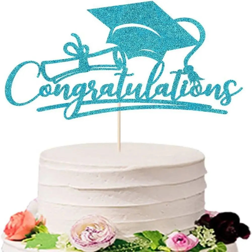 2024 Congratulations Cake Toppers Multi-Styles Bachelor Cap Graduate Birthday Cake Decoration Acrylic Congrats Cake Topper