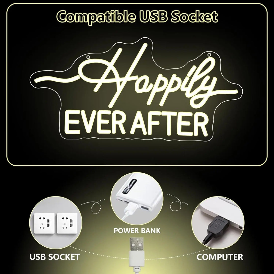 Happily Ever After LED Neon Sign
