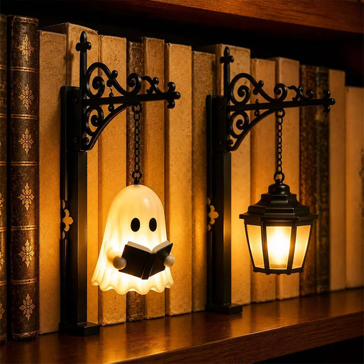 Halloween Ghost Bookshelf Lamp - Gothic LED Wall Light
