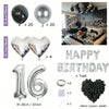 Black & Silver Birthday Party Balloon Decoration Set