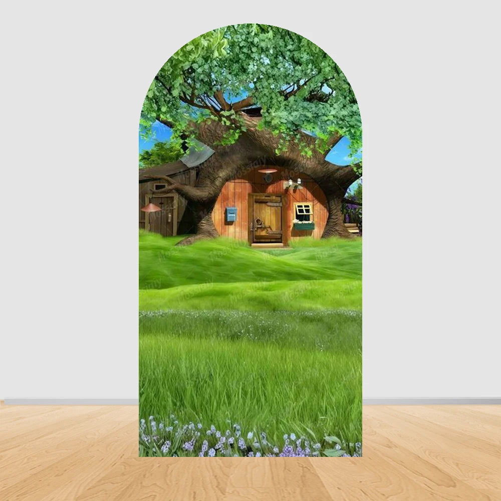 Children's Birthday Theme Arch Backdrop Girl and Bear Baby Shower Party Decor Kids Baptism Photo Photography Background Supplies